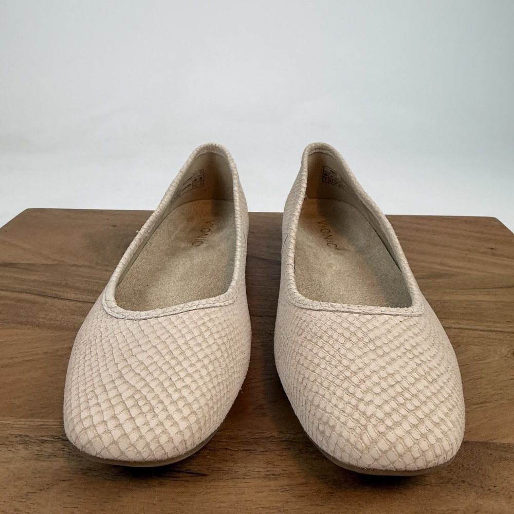 New Womens Vionic Orinda Square Toe Flat Rose Leather Shoes Size 7 M - Picture 3 of 8